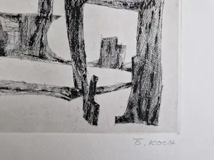 Odon Koch - Zwitsers beeldhouwer en graficus - monochrome Ets - oplage 200 - gesigneerd kopen? Bied vanaf 40!
