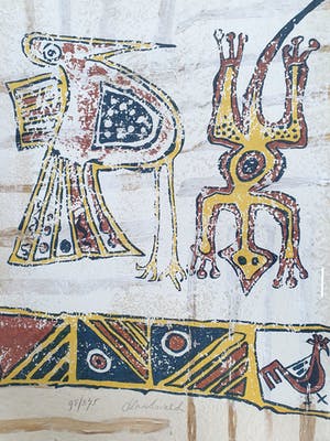 Carla Raadsveld - Zeefdruk op geschept papier: "Afrika I" - Ingelijst kopen? Bied vanaf 35!