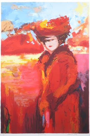 Annemiki Bok - Zeefdruk, De wandeling - Ingelijst (Groot) kopen? Bied vanaf 40!