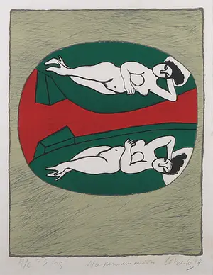 Corneille - Zeefdruk, Nu dans un miroir - Ingelijst kopen? Bied vanaf 200!