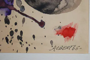 Albert Soons - 4 abstracte gouaches uit 1966 kopen? Bied vanaf 250!