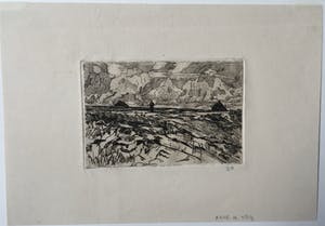 Gerrit Haverkamp - Boer bij twee boerderijen bij zwaarbewolkte lucht kopen? Bied vanaf 20!