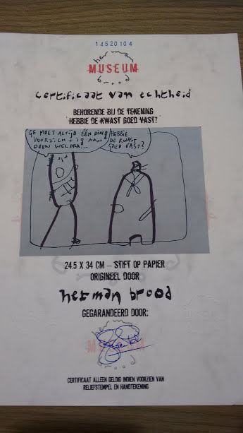 Herman Brood - tekening uit 1991 , hebbie de kwast goed vast  kopen? Bied vanaf 180!