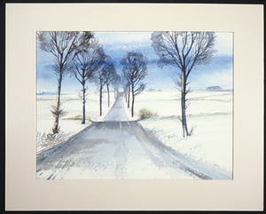 Niet of onleesbaar gesigneerd - Aquarel, Weggetje kopen? Bied vanaf 1!