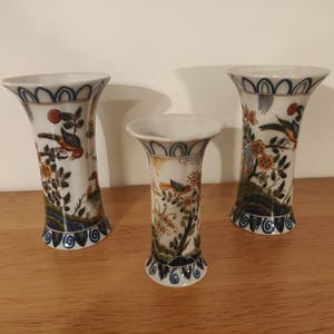 Koninklijke Tichelaar Makkum - Ensemble 3 vazen handbeschilderd kopen? Bied vanaf 50!