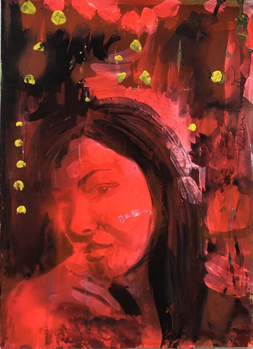 Peter Klashorst - Lady in Red kopen? Bied vanaf 1!