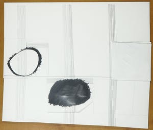 Sylvie Jonkers - Grafiet en collage, Zonder titel - Ingelijst kopen? Bied vanaf 35!