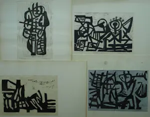 Frits Vanen - 4x Houtsnede , Holland Festival en Theater – 1961 – oplage 15 ex. kaufen? Bieten Sie von 50!