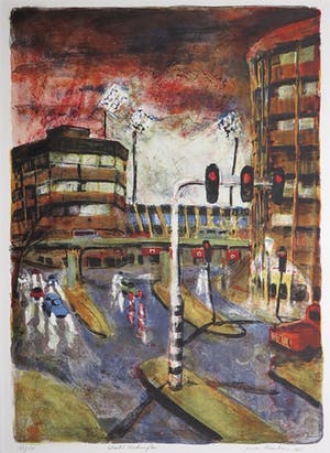 Jeroen Hermkens - Litho op papier, Utrecht Stadionsplein kopen? Bied vanaf 80!
