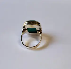 Nieuw Vintage handgemaakte sterlingzilveren turkooizen ring, kopen? Bied vanaf 45!