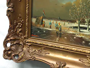 Hendrik Breedveld - (1918-1999) – 2x Olieverf op paneel , 2 Winterlandschappen - ingelijst kopen? Bied vanaf 1!