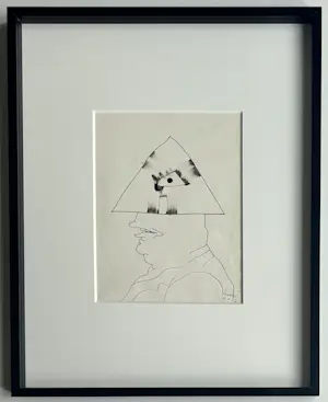 Lucebert - Oost-Indische inkt op papier | 'Tête Triangulaire' | 1981 (INGELIJST) kaufen? Bieten Sie von 850!
