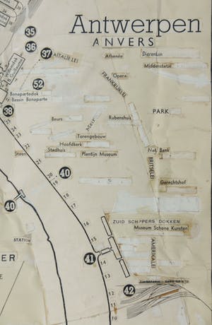 Jan Bollaert - Acryl op papier, Tropical Antwerp - Ingelijst (Groot) kopen? Bied vanaf 50!