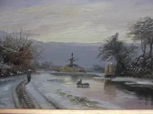 Niet of onleesbaar gesigneerd - 2 Olieverf schilderijtjes op paneel kopen? Bied vanaf 1!