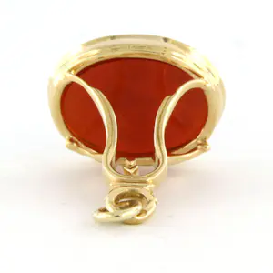 14k geel gouden hanger bezet met een carneool – 3.5 gram kopen? Bied vanaf 370!