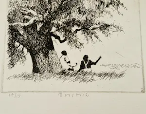 Herman Berserik - 1994 - droge naald Ets "het gesprek" - zeer kleine oplage (15) potloodgesigneerd kopen? Bied vanaf 46!