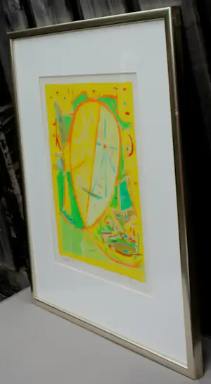 Egill Jacobsen - Ingelijste zeefdruk: Geel masker - 1991 kopen? Bied vanaf 299!