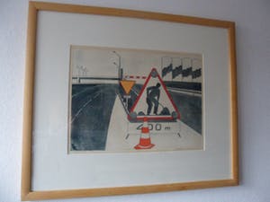 Gerard van Kerkhof - Ingekleurde ets. Titel, "Werk in uitvoering nabij Parijs". kopen? Bied vanaf 20!