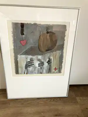 Liesbeth Rahder - Zeefdruk op geschept papier z.t. verkocht voor € 70!