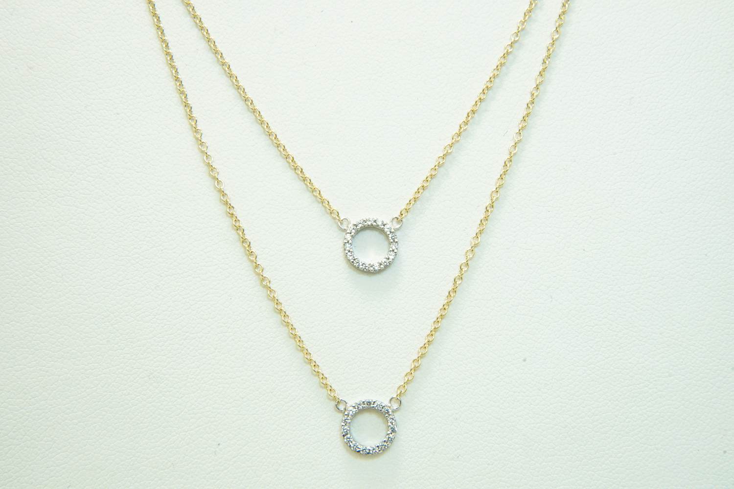 55 - 14 karaats bicolor gouden dubbele fantasie choker kopen? Bied vanaf 225!