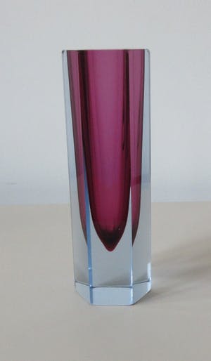 Flavio Poli - Zeshoekige Sommerso glazen vaasje - Vetri Seguso Murano kopen? Bied vanaf 1!