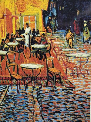 Curiosa - Ingelijste porseleinen wandtegel – Café de Nuit , Vincent van Gogh kopen? Bied vanaf 50!
