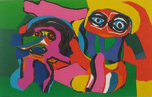Karel Appel - Gesigneerde litho uit de uitgave Ariel 19 / Superpositions - Ingelijst kopen? Bied vanaf 1!