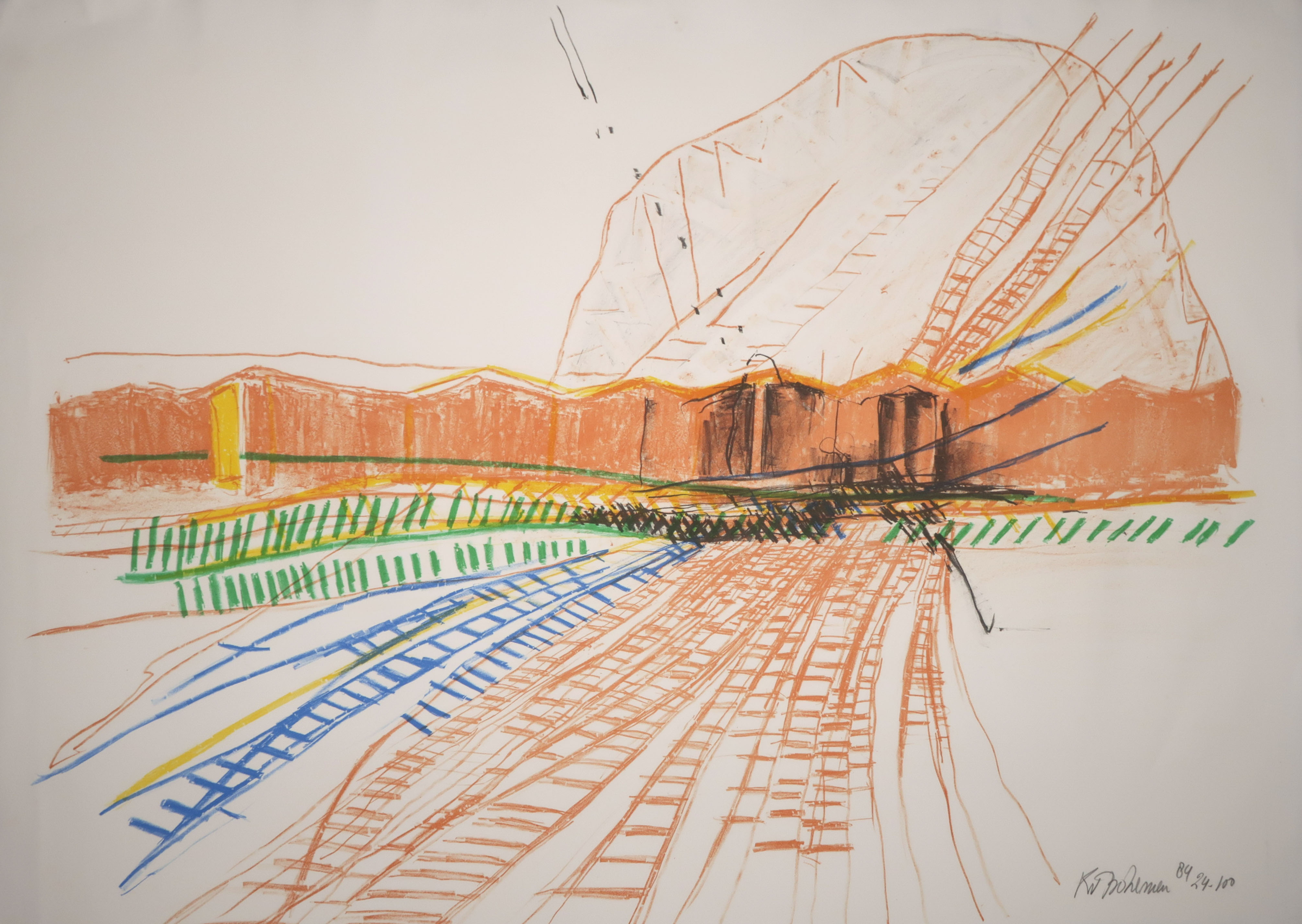 Kees van Bohemen - Litho, Station verkocht voor € 75!