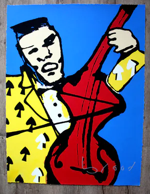 Herman Brood - grote zeefdruk: Cellospeler (Laatste exemplaar!) kopen? Bied vanaf 499!