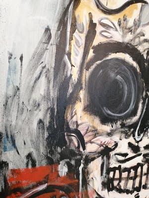 Leyton Rowley - Dias Los Muertos 2019 GROTE KLEURRIJKE SCHILDERIJ kopen? Bied vanaf 700!