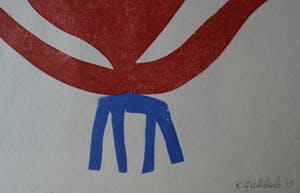 Klaas Gubbels - Hartenkan op blauwe stoel. kopen? Bied vanaf 350!