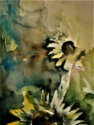 Niet of onleesbaar gesigneerd - Grote, impressionistisch geschilderde Aquarel " kopen? Bied vanaf 10!