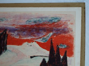Willy Suter - Litho, “Sneeuwlandschap” – Kunst-Schoolplaat uit 1960 – V.AE.V.O. kopen? Bied vanaf 50!