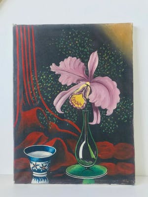 Niet of onleesbaar gesigneerd - Stilleven met Orchidee kopen? Bied vanaf 1!