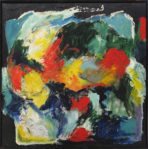 Frans Nicolai - Olieverf op doek, Abstracte compositie - Ingelijst kopen? Bied vanaf 100!