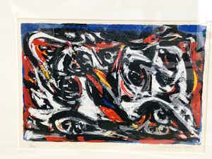 Theo Wolvecamp - Liggende compositie met ogen verkocht voor € 210!