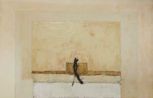 Mihajlo Petkovic - Gemengde techniek (olieverf, textiel) op doek, Zonder titel - Ingelijst (Zeer Groot) kopen? Bied vanaf 1!