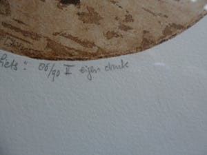 Leentje Linders - Ets. Titel, "De Vliegende Fiets". kopen? Bied vanaf 20!