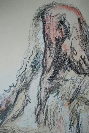 Cees Bantzinger - meisje in café 1974 - tekening met aquarel - mooi ingelijst- incl hardcoverboek kopen? Bied vanaf 120!