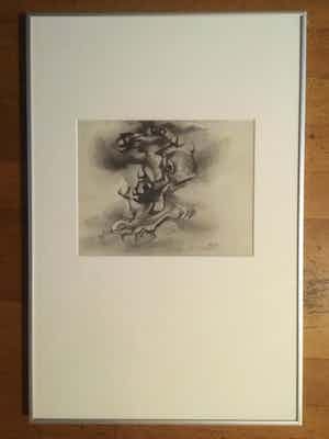 Riemko Holtrop - Potlood/pentekening op papier verkocht voor € 85!