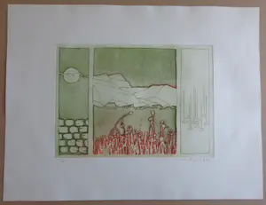 Jan Montyn - LANDSCHAP / KLEURETS-AQUATINT / 49x65cm / SIG / 1981 kaufen? Bieten Sie von 70!