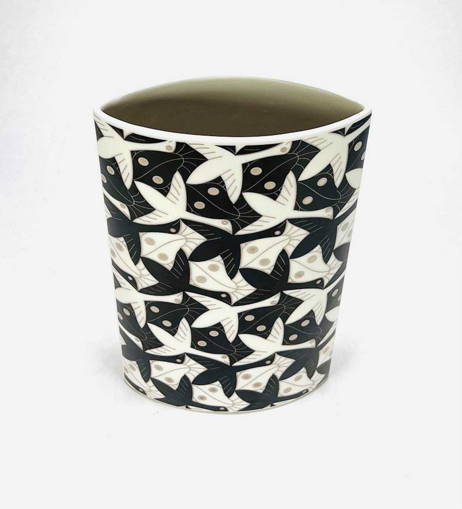 Maurits Cornelis Escher - Schoonhoven vaas M.C. Escher vogel en vis patroon kopen? Bied vanaf 150!