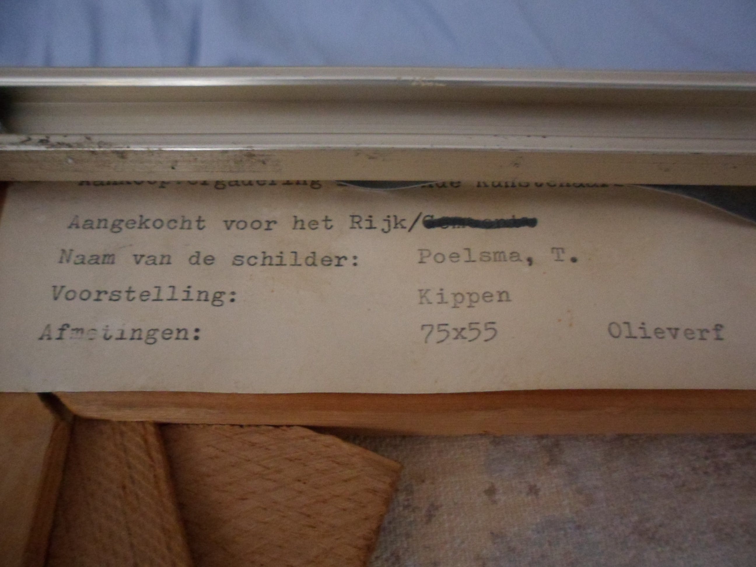 Katrijn Poelsma - Olieverf op doek, Titel : Kippen kopen? Bied vanaf 30!