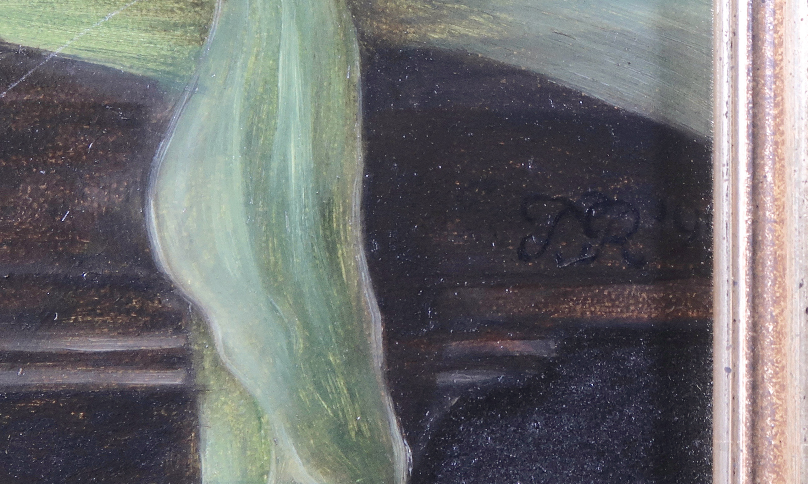 Niet of onleesbaar gesigneerd - Olieverf op board, Vlinder op prei - Ingelijst kopen? Bied vanaf 1!