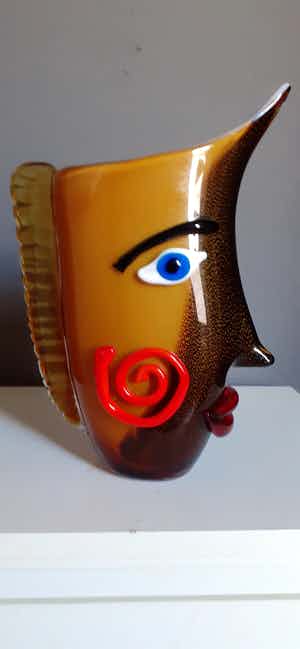 Cenedese - Murano Face Vase Picasso verkocht voor € 110!