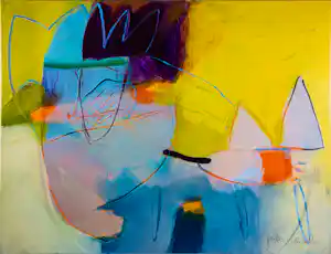 Pieter Vermeulen - Acryl op doek, Berghuis verkauft für € 90!