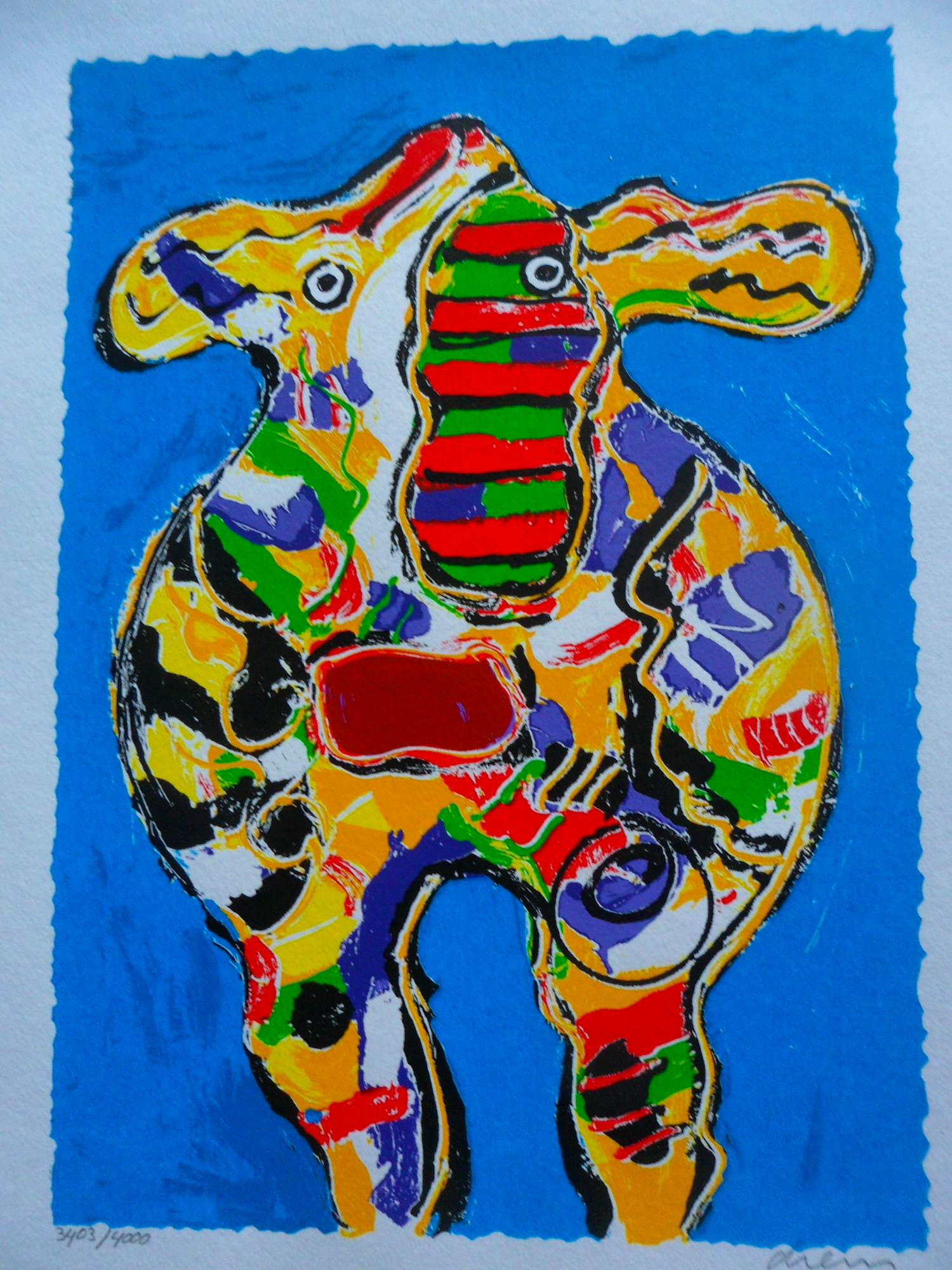 Peter Diem - Zeefdruk, Bonte koe kopen? Bied vanaf 30!