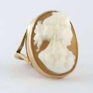 BWG rosé kleurige cameo ring - ringmaat 16(50) kopen? Bied vanaf 135!