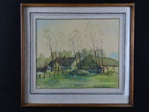 Jacques Pijnenborg - Gezicht op boerderij met bomen kopen? Bied vanaf 20!