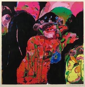 Kees van Bohemen - Zeefdruk, Zonder titel - Ingelijst kopen? Bied vanaf 150!